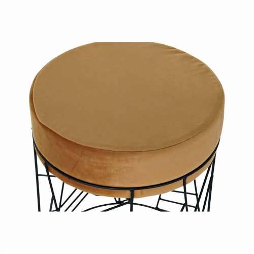 Naslonjač za Noge DKD Home Decor Crna Metal Poliester Terakota (33 x 33 x 42 cm) Cijena