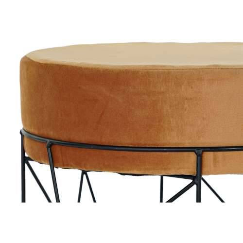 Naslonjač za Noge DKD Home Decor Crna Metal Poliester Terakota (33 x 33 x 42 cm) Cijena