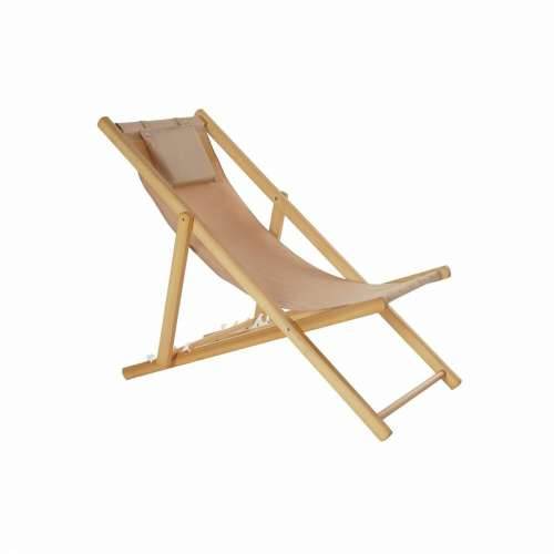 Pludmales guļamkrēsls DKD Home Decor Smeđa Prirodno Poliester MDF (57,5 x 113 x 77 cm) Cijena
