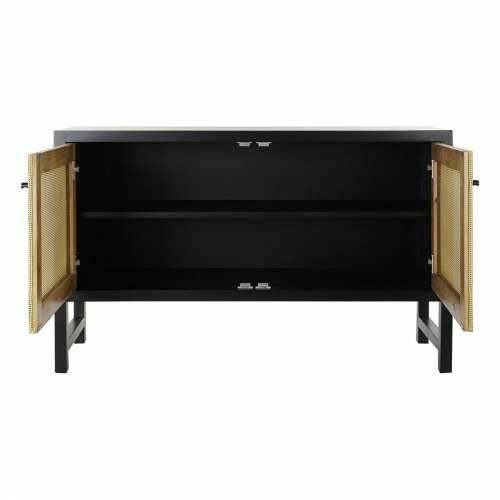 Ormarić za hodnik DKD Home Decor Crna Jela Prirodno Ratan (120 x 38 x 76 cm) Cijena