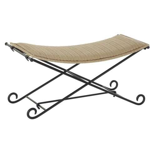 Stolac DKD Home Decor   Crna Metal Svijetlo smeđi Ratan (94 x 49 x 44 cm) Cijena