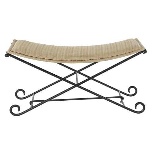 Stolac DKD Home Decor   Crna Metal Svijetlo smeđi Ratan (94 x 49 x 44 cm) Cijena