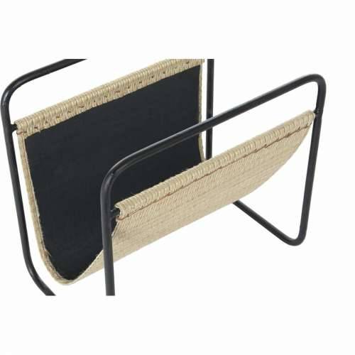 Stalak za časopise DKD Home Decor 39 x 26 x 36 cm Prirodno Crna Metal Cijena