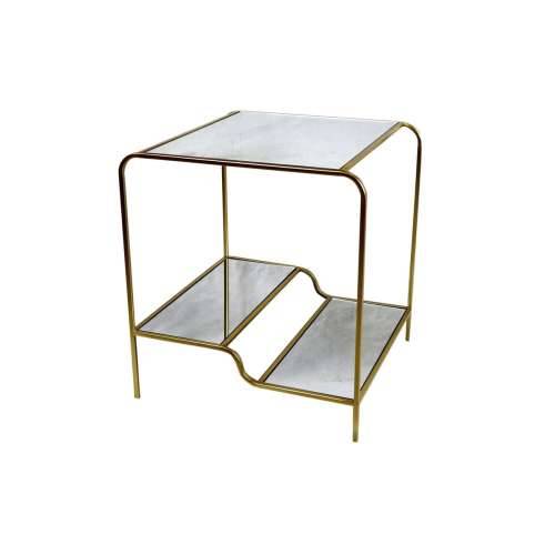 Pomoćni stolić DKD Home Decor zlatan Metal Ogledalo 50 x 50 x 55 cm Cijena