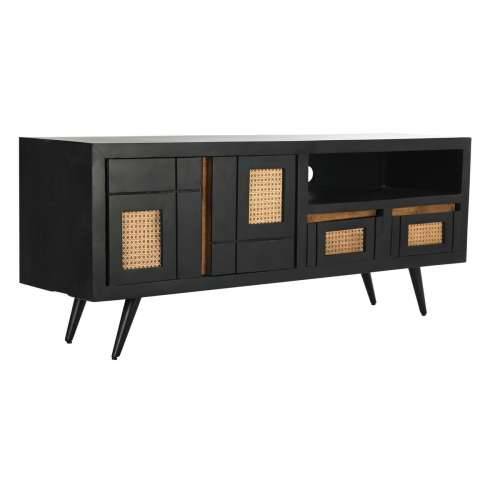 Namještaj za TV kabinet DKD Home Decor Crna Ratan Drvo Manga (145,5 x 40,5 x 60 cm) Cijena