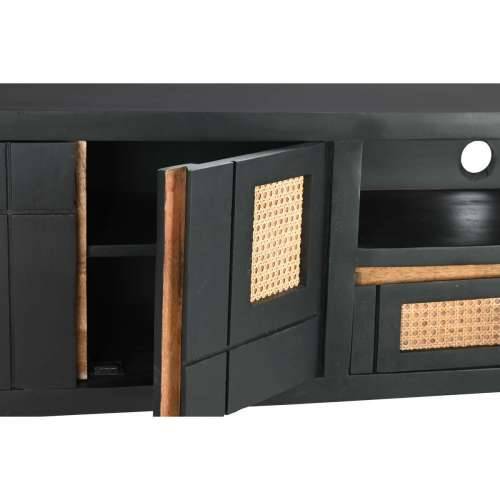 Namještaj za TV kabinet DKD Home Decor Crna Ratan Drvo Manga (145,5 x 40,5 x 60 cm) Cijena