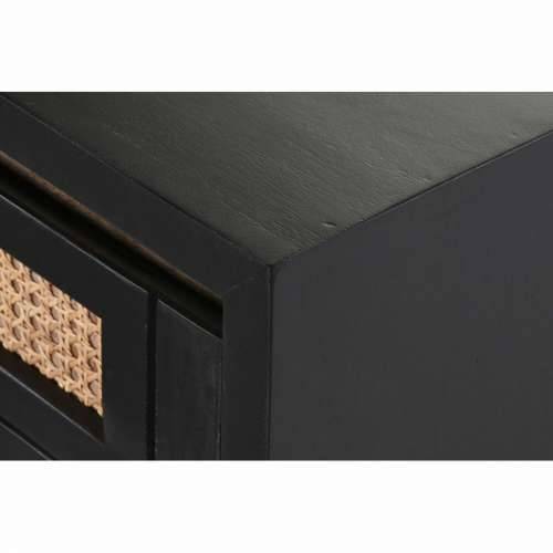 Noćni ormarić DKD Home Decor Crna Prirodno Ratan Drvo Manga 50 x 40 x 55 cm Cijena