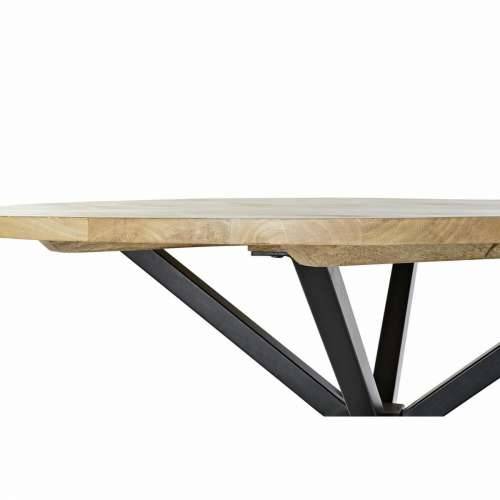 Blagavaonski stol DKD Home Decor 127 x 127 x 75 cm Prirodno Crna Metal Aluminij Drvo Manga Cijena