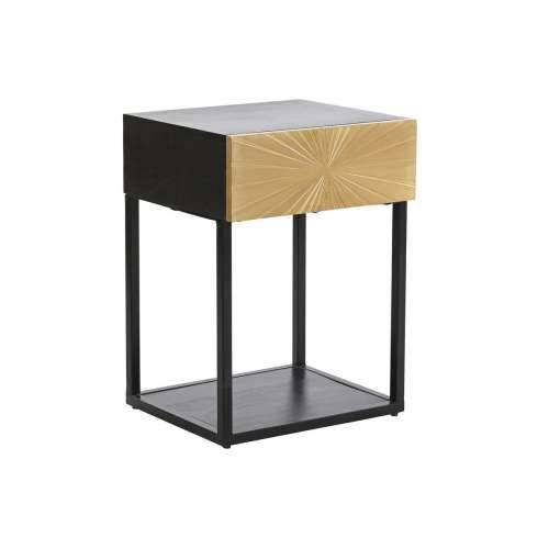 Noćni ormarić DKD Home Decor zlatan 35 x 40 x 55 cm Crna Metal Drvo Cijena