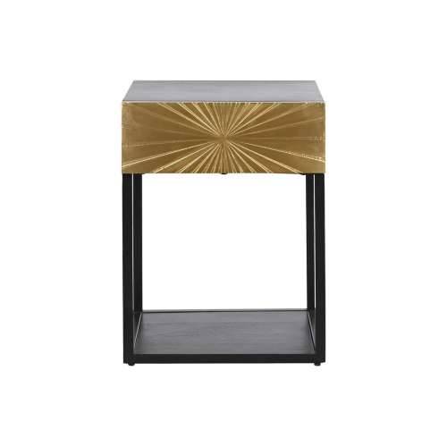 Noćni ormarić DKD Home Decor zlatan 35 x 40 x 55 cm Crna Metal Drvo Cijena