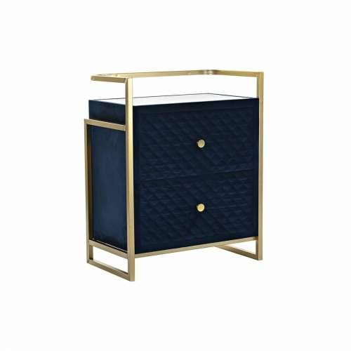Noćni ormarić DKD Home Decor 60 x 35 x 74 cm Kristal Plava zlatan Cijena