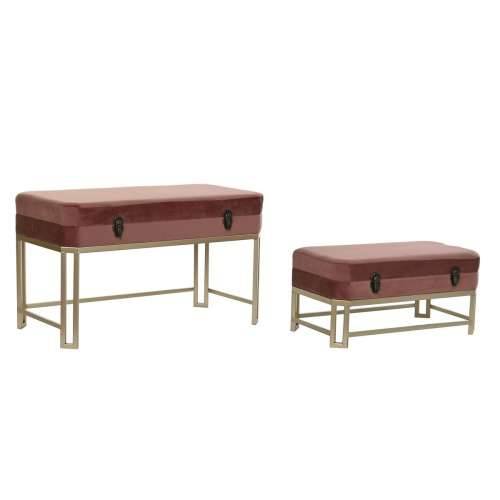 Stolac DKD Home Decor   Roza zlatan Metal Baršun (80 x 40 x 47 cm) Cijena