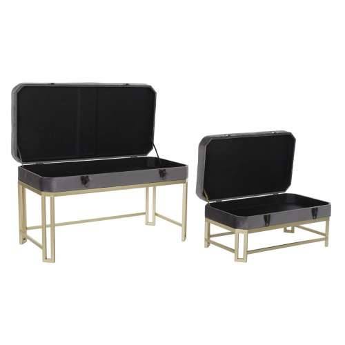 Stolac DKD Home Decor   Siva zlatan Metal Baršun (80 x 40 x 47 cm) Cijena