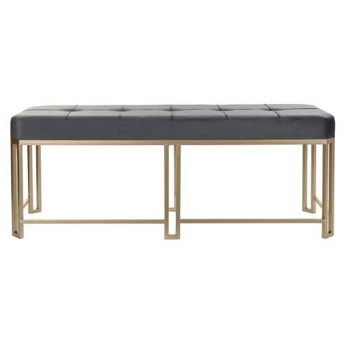 Stolac DKD Home Decor   Siva Metal Baršun (120 x 40 x 47 cm) Cijena