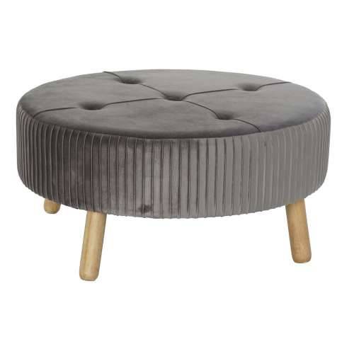 Naslonjač za Noge DKD Home Decor 80 x 80 x 38 cm Scandi Siva Drvo Baršun Tamno sivo Velvet Cijena