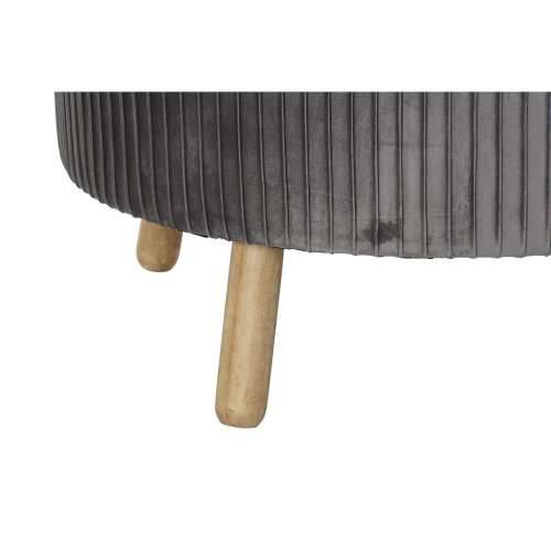 Naslonjač za Noge DKD Home Decor 80 x 80 x 38 cm Scandi Siva Drvo Baršun Tamno sivo Velvet Cijena
