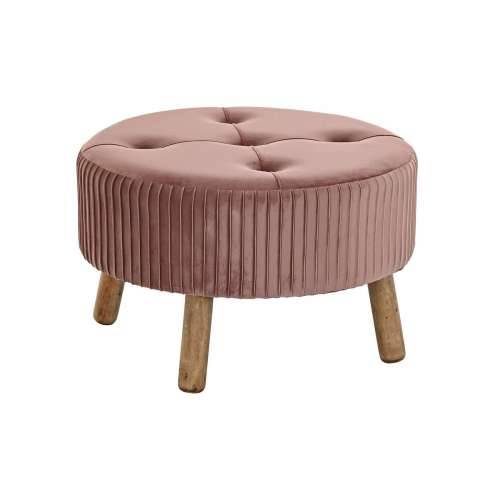Naslonjač za Noge DKD Home Decor Prirodno Drvo Baršun Svetlo roza (61 x 61 x 38 cm) Cijena