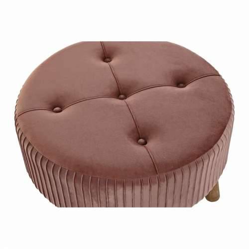 Naslonjač za Noge DKD Home Decor Prirodno Drvo Baršun Svetlo roza (61 x 61 x 38 cm) Cijena