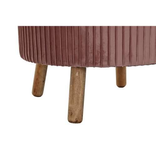 Naslonjač za Noge DKD Home Decor Prirodno Drvo Baršun Svetlo roza (61 x 61 x 38 cm) Cijena