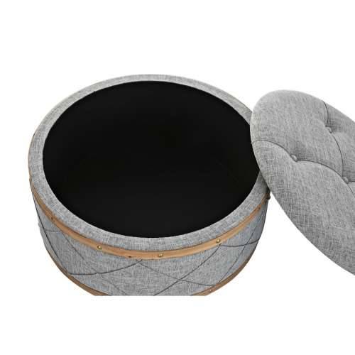 Stolac DKD Home Decor   Prirodno Drvo Poliester Svjetlo siva (80 x 80 x 43 cm) Cijena