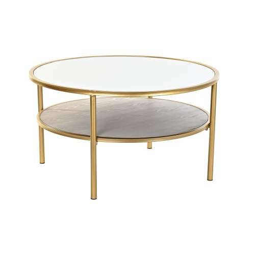 Stolić za dnevni boravak DKD Home Decor Glamour zlatan Metal Ogledalo 87 x 87 x 48 cm Cijena