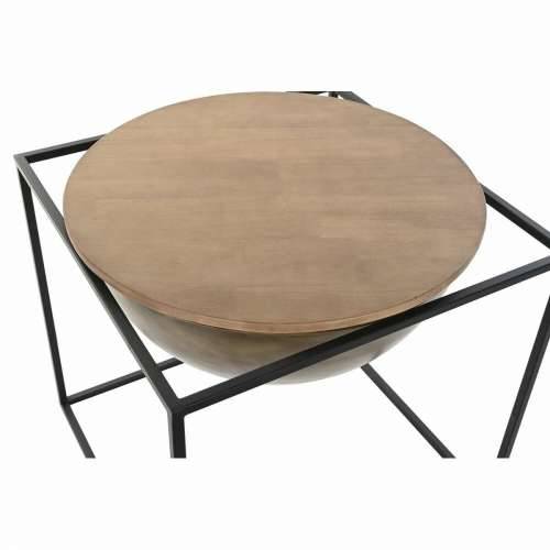 Pomoćni stolić DKD Home Decor Smeđa Crna Drvo Metal 64 x 64 x 62,5 cm Cijena