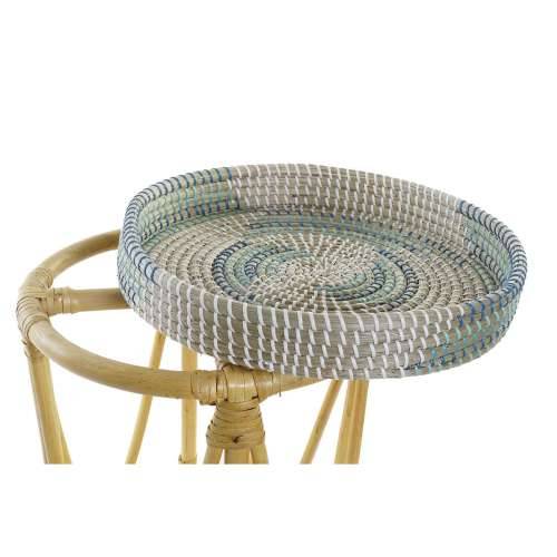 Naslonjač za Noge DKD Home Decor Prirodno Turkizno Bijela Ratan Tropsko Morska trava (41 x 41 x 42 cm) Cijena