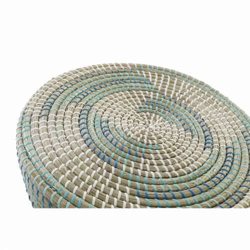 Naslonjač za Noge DKD Home Decor Prirodno Turkizno Bijela Ratan Tropsko Morska trava (41 x 41 x 42 cm) Cijena
