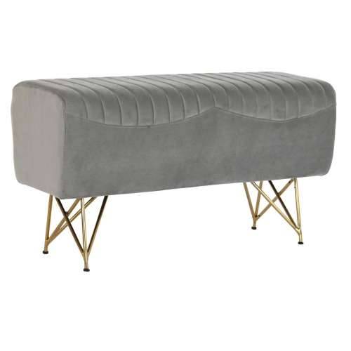 Stolac DKD Home Decor   90 x 31 x 47 cm Siva zlatan Metal Cijena