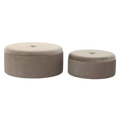 Naslonjač za Noge DKD Home Decor 70 x 70 x 32 cm 70 x 70 x 28 cm Baršun Svjetlo siva Drvo MDF Cijena