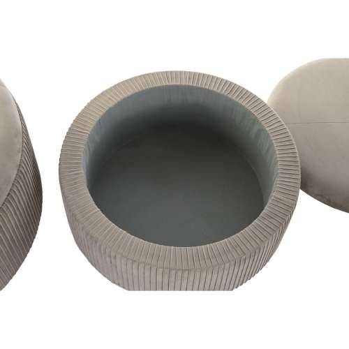 Naslonjač za Noge DKD Home Decor 70 x 70 x 32 cm 70 x 70 x 28 cm Baršun Svjetlo siva Drvo MDF Cijena