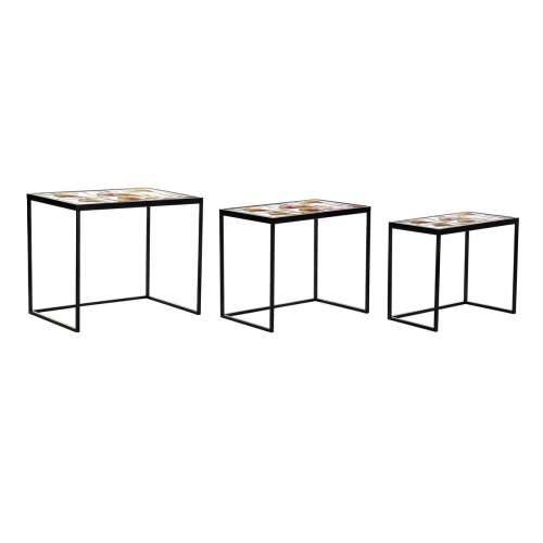 Set od tri stolice DKD Home Decor Rumena Crna Roza zlatan 60 x 40 x 50 cm Cijena