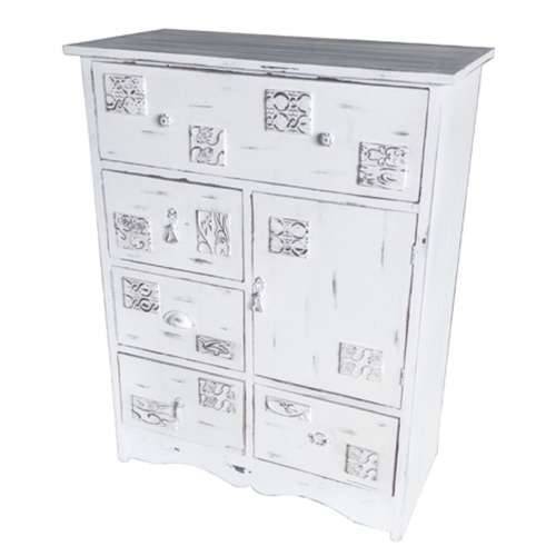 Ormarić s ladicama DKD Home Decor 78 x 38 x 102 cm Drvo Bijela Istrošeno Cijena
