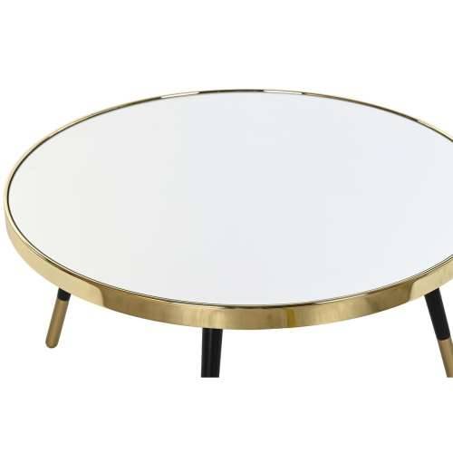 Stolić za dnevni boravak DKD Home Decor Glamour zlatan Srebrna Čelik Ogledalo 82,5 x 82,5 x 40 cm Cijena