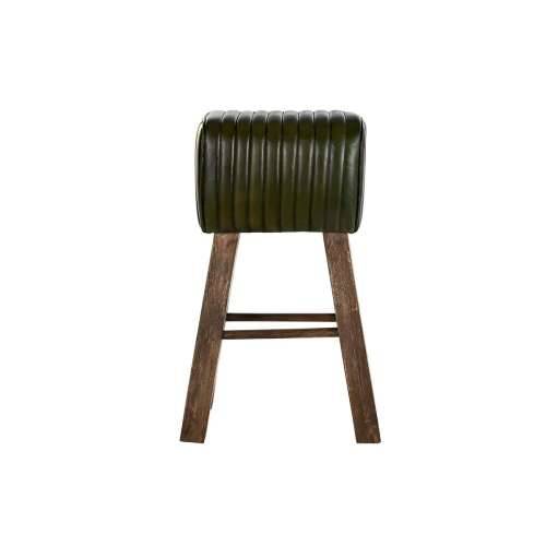 Tabure DKD Home Decor Drvo Smeđa Koža Zelena (41 x 30 x 79 cm) Cijena