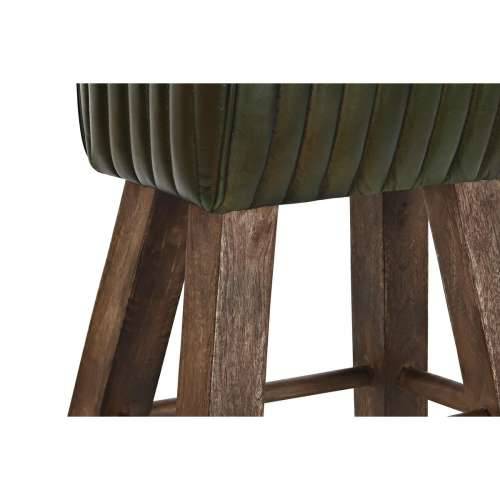 Tabure DKD Home Decor Drvo Smeđa Koža Zelena (41 x 30 x 79 cm) Cijena