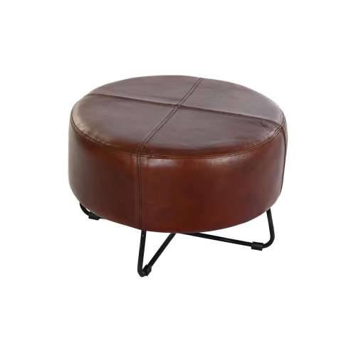 Naslonjač za Noge DKD Home Decor Crna Metal Smeđa Koža (55 x 55 x 37 cm) Cijena