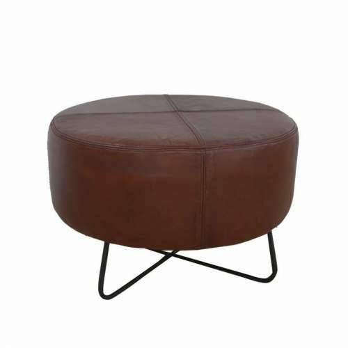 Naslonjač za Noge DKD Home Decor Crna Metal Smeđa Koža (55 x 55 x 37 cm) Cijena
