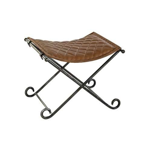 Foot-of-bed Bench DKD Home Decor Crna Metal Smeđa Koža (53 x 45 x 44 cm) Cijena