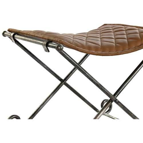 Foot-of-bed Bench DKD Home Decor Crna Metal Smeđa Koža (53 x 45 x 44 cm) Cijena
