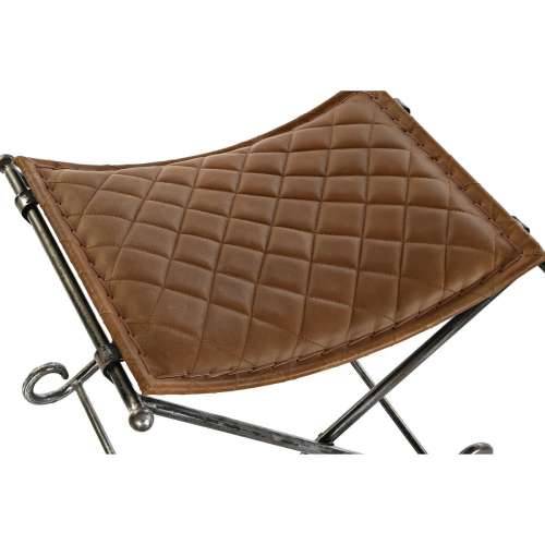Foot-of-bed Bench DKD Home Decor Crna Metal Smeđa Koža (53 x 45 x 44 cm) Cijena