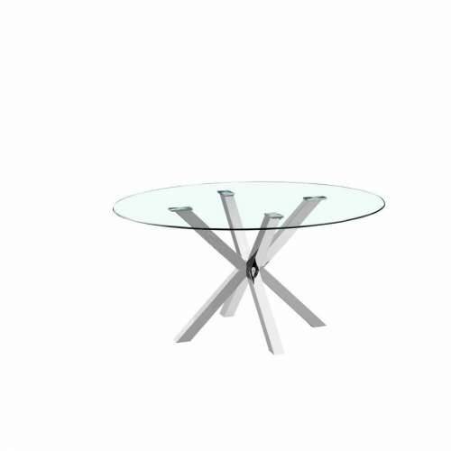 Blagavaonski stol DKD Home Decor 110 x 110 x 76 cm Kristal Srebrna Čelik Cijena