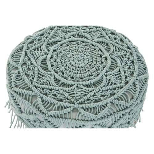 Naslonjač za Noge DKD Home Decor 53 x 53 x 31 cm Prirodno Drvo Smeđa Zelena 50 x 50 x 30 cm makrame Boho Cijena