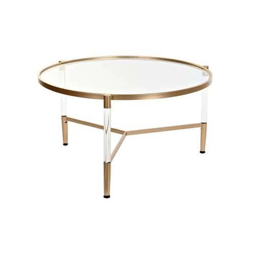 Stolić za dnevni boravak DKD Home Decor Glamour Providan zlatan Akril Metal 87 x 87 x 50 cm Cijena