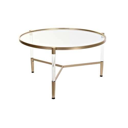 Stolić za dnevni boravak DKD Home Decor Glamour Providan zlatan Akril Metal 87 x 87 x 50 cm Cijena