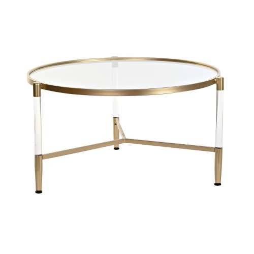 Stolić za dnevni boravak DKD Home Decor Glamour Providan zlatan Akril Metal 87 x 87 x 50 cm Cijena