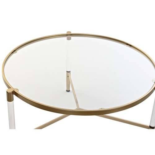 Stolić za dnevni boravak DKD Home Decor Glamour Providan zlatan Akril Metal 87 x 87 x 50 cm Cijena