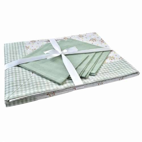 Set posteljine za stol DKD Home Decor Ziedi Zelena 150 x 150 x 0,5 cm Cijena
