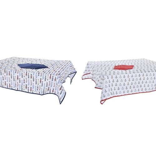 Set posteljine za stol DKD Home Decor 150 x 250 x 0,5 cm Crvena Plava Bijela (2 kom.) Cijena