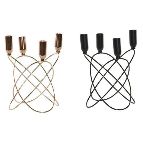 Svijećnjak DKD Home Decor Crna zlatan Metal moderan 20 x 20 x 23 cm (2 kom.) Cijena